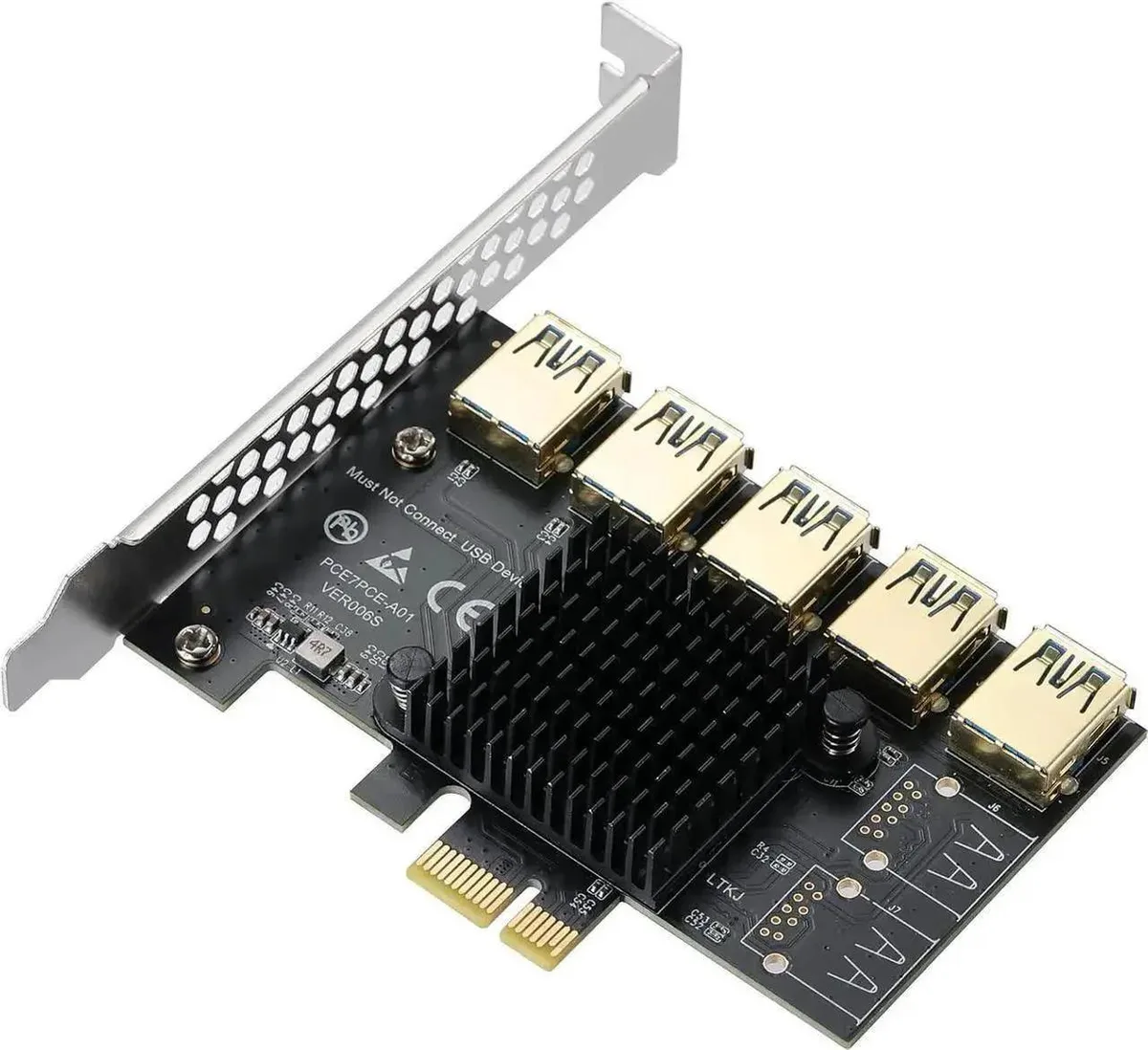 SMUGDESK SMUGDESK PCIe X1 to 5-Port USB 3.0 Multiplier Riser Card — product photo