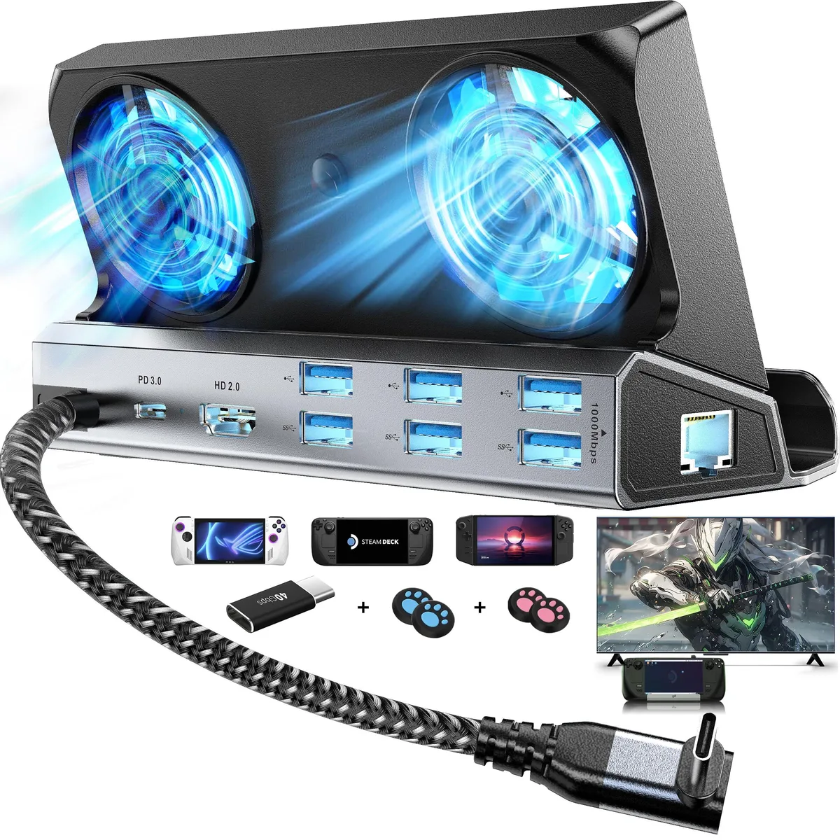 KEHIPI KEHIPI V262B 12-in-1 Docking Station with Dual Cooling Fans — product photo