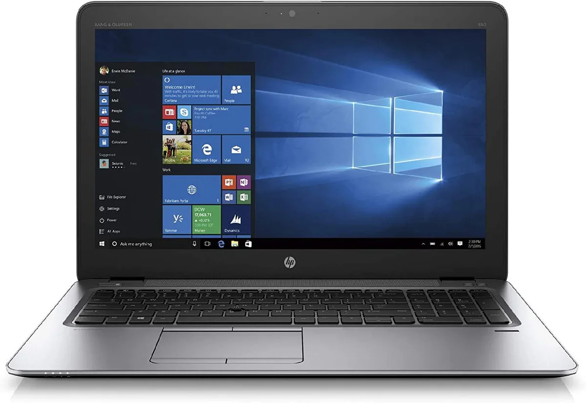 HP HP EliteBook 850 G3 laptop 15.6 HD i5-6300U 2.4GHz 16GB 512GB SSD Windows 10 Pro — product photo