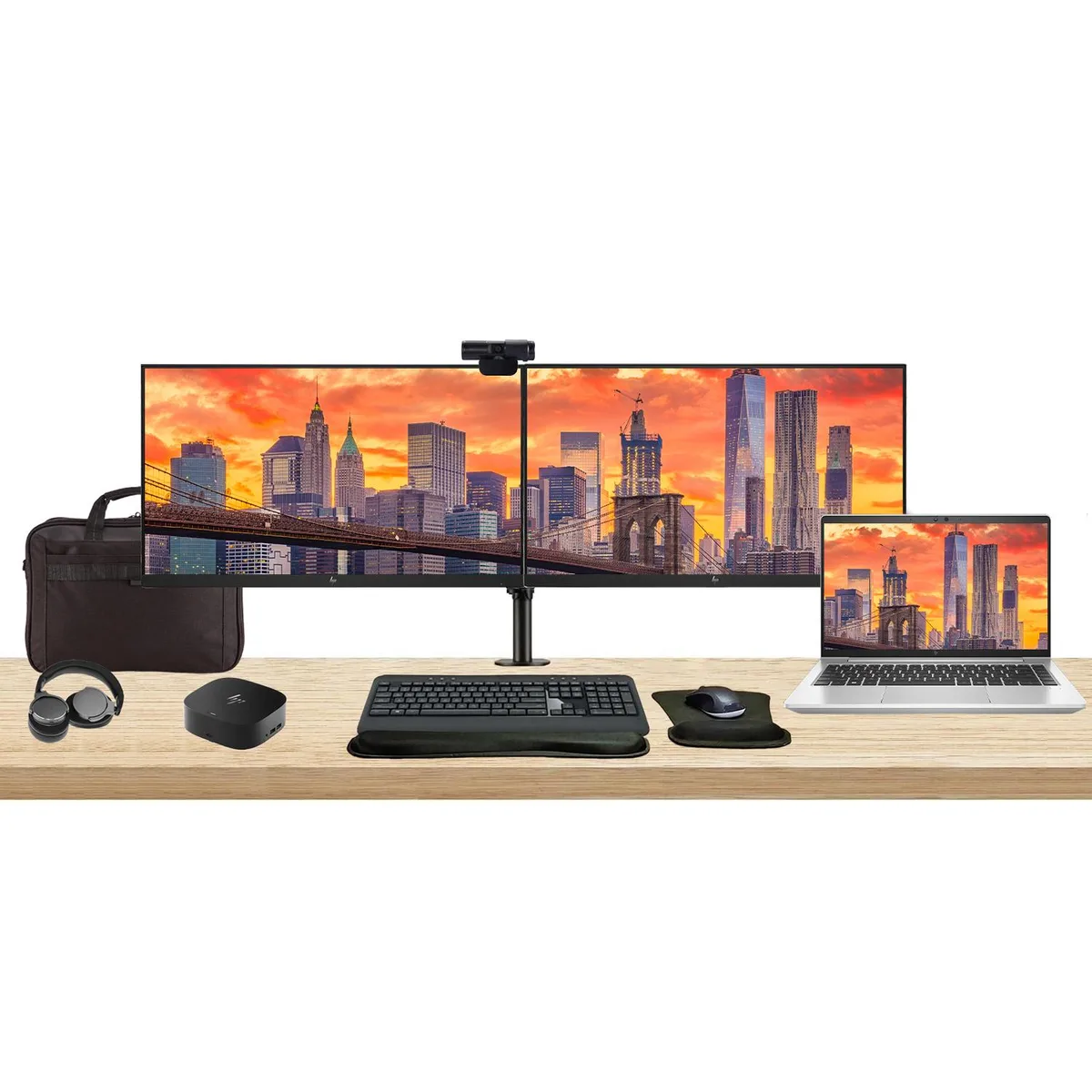 HP HP EliteBook 640 G10 i5-1335U 8GB 256GB SSD Bundle with 2×24" Monitors, Dock, Peripherals — product photo