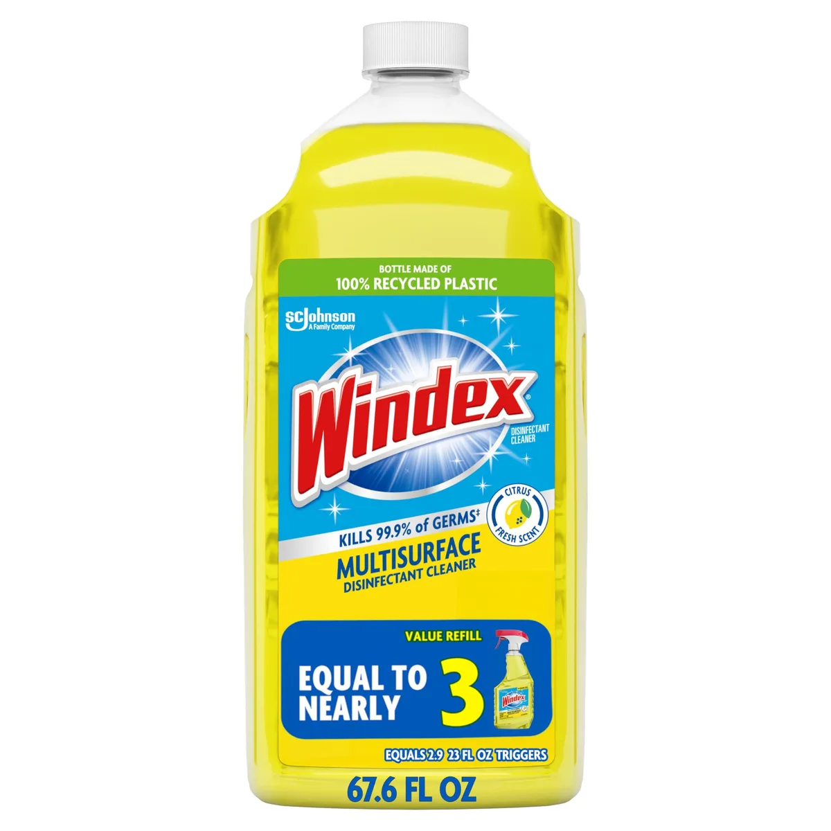 White 2 litre refill bottle with citrus fresh label