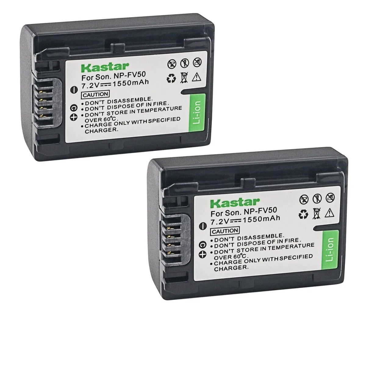 Kastar Kastar NP-FV50 2-pack camera battery — product photo
