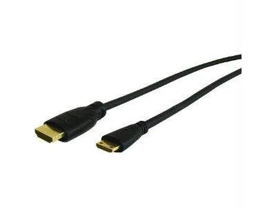 Black 3 ft HDMI Type A to Mini Type C cable with gold-plated connectors