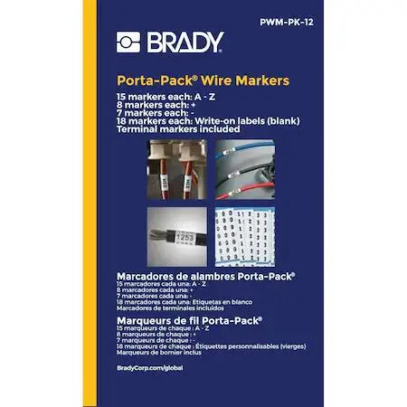 Brady Brady PWM-PK-12 Porta-Pack Wire Marker Book 12 legends — product photo