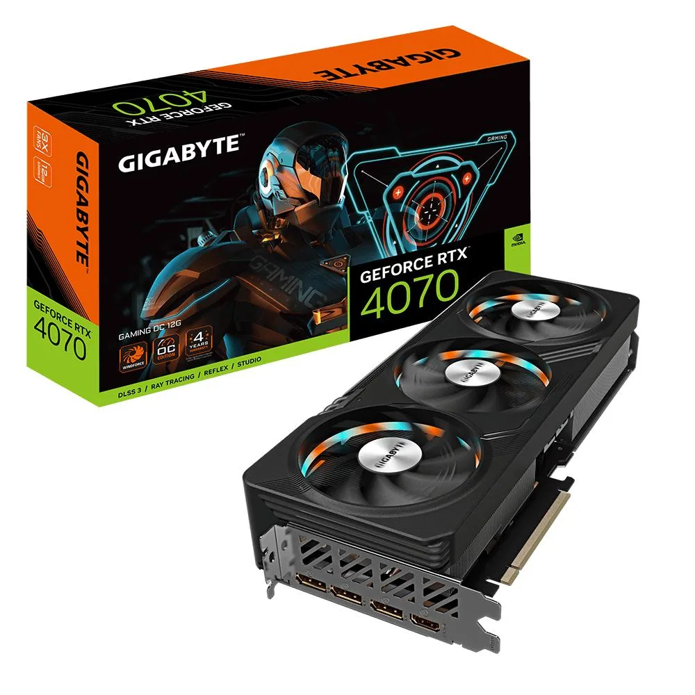 GIGABYTE GIGABYTE GeForce RTX 4070 GAMING OC 12GB GDDR6X graphics card — product photo