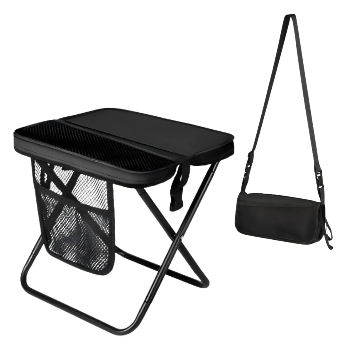 ABUUL HWY 12" Folding Stool Black 300 lbs — product photo