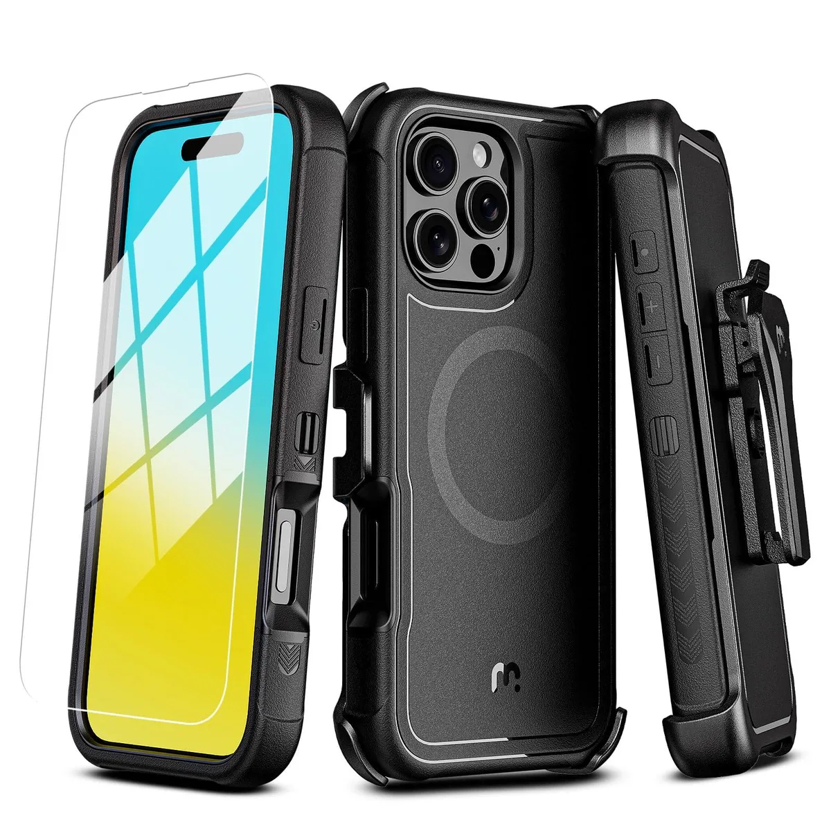 M MYBAT PRO Maverick Series Case iPhone 16 Pro 6.3 Black Belt Clip — product photo