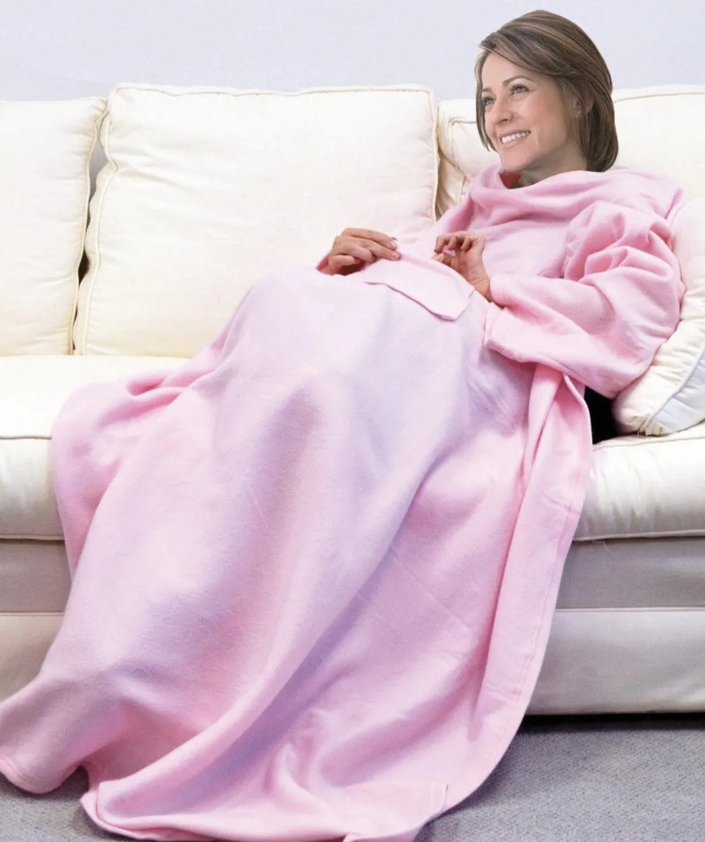 Cozy Products Cozy Products Cuddlee Fleece Blanket With Sleeves Hot Pink 53 x 68 — product photo