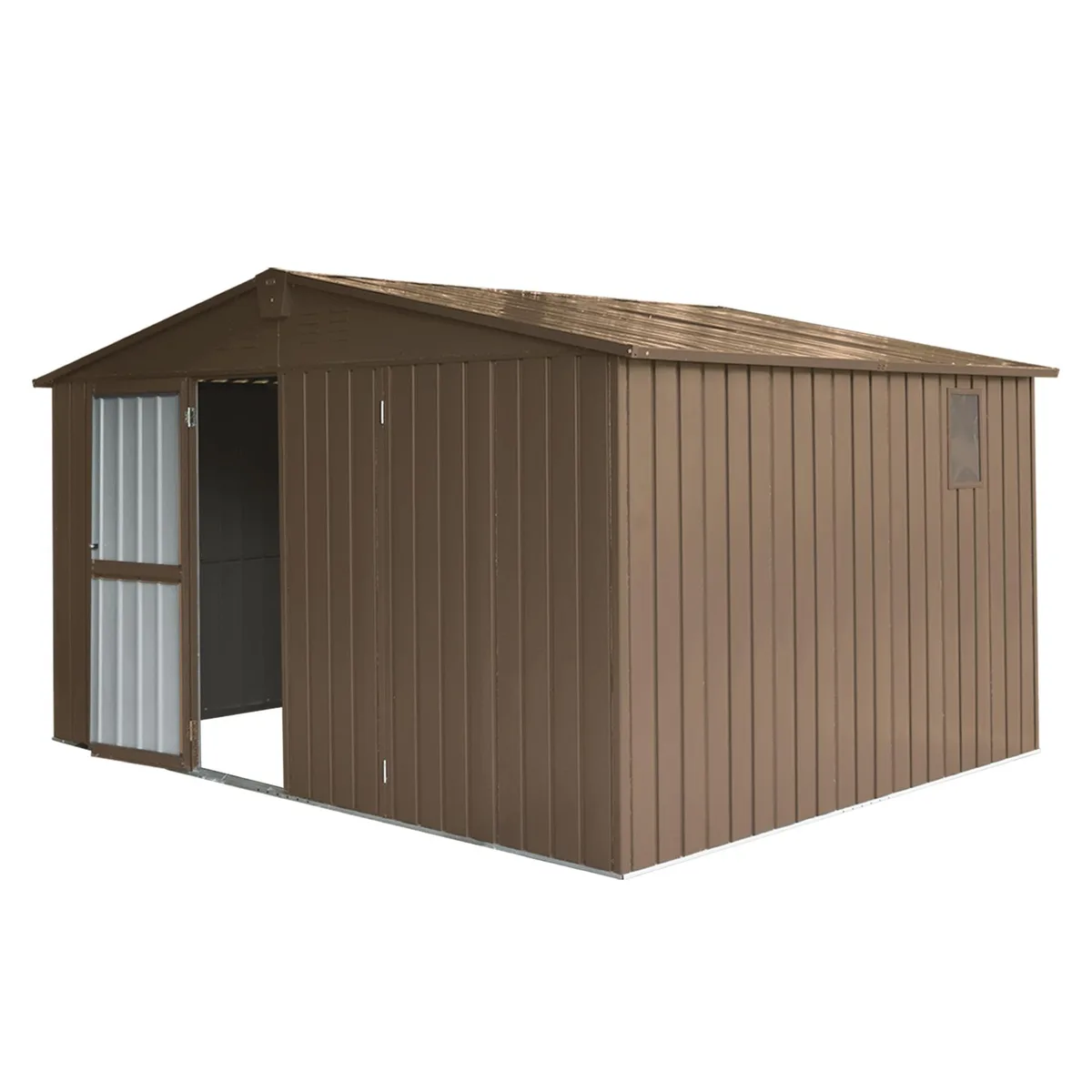 tuphen tuphen Trellis 11x9 Brown Galvanized Steel Frame Windows Lockable Door 630cu ft — product photo