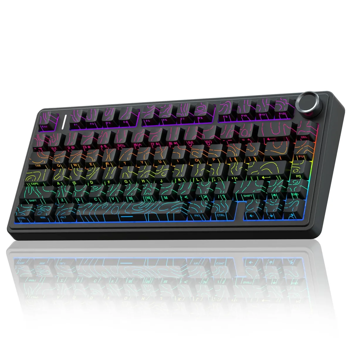  AULA F75 Pro 75% wireless mechanical keyboard with knob, RGB, black — product photo