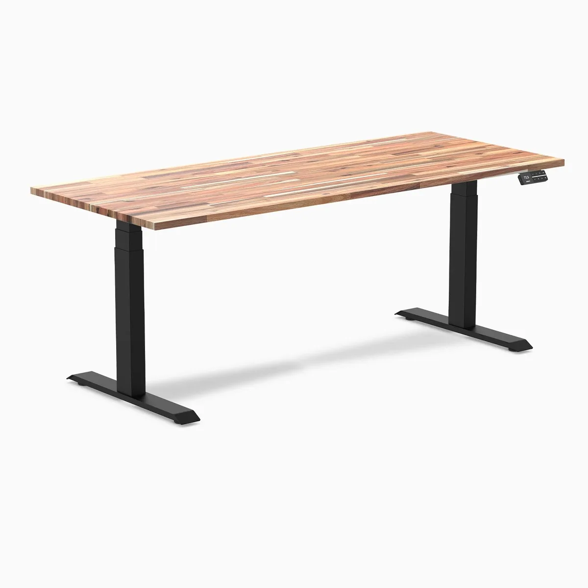 Desky Desky Dual Softwood Sit Stand Desk Acacia 72 x 30 inches Matte Black — product photo