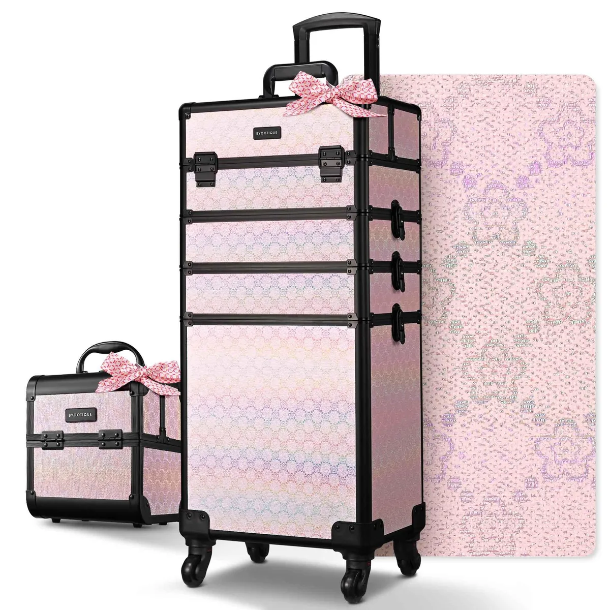 Byootique Byootique 12MKCSET-028LS-FMN12 luggage 4in1 train case cube case pink 16.3 Lbs — product photo