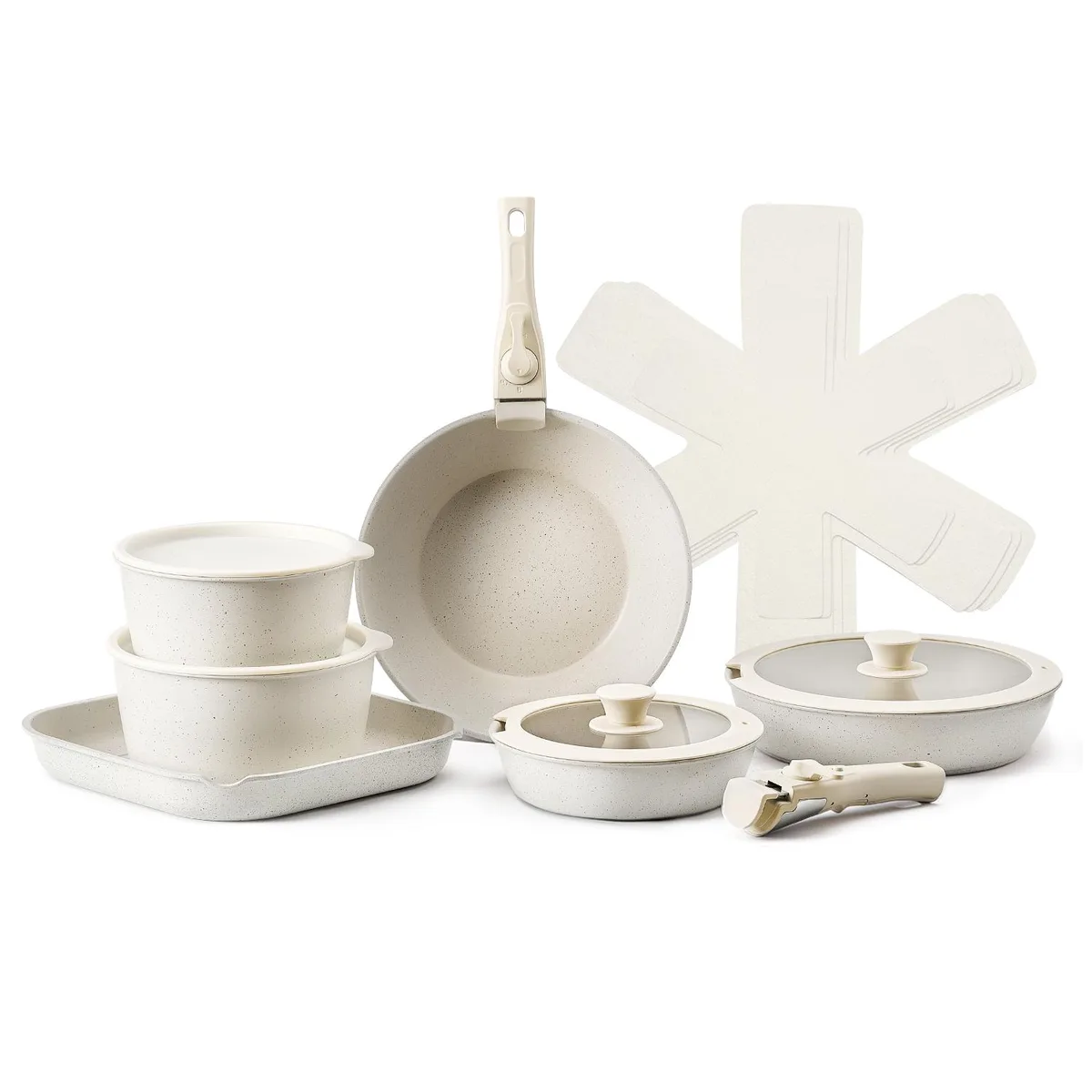 VEVOR VEVOR 17 Piece Pots and Pans Set White — product photo
