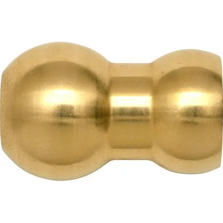 Two brass spherical coolant port adapters with non-threaded ends