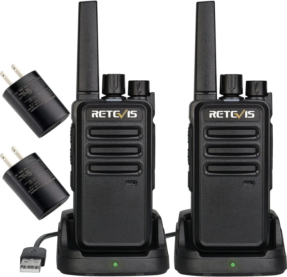WUQ WUQ RT68 Walkie Talkies 2 Pack FRS 16 Channel USB Charging Base 1200 mAh — product photo