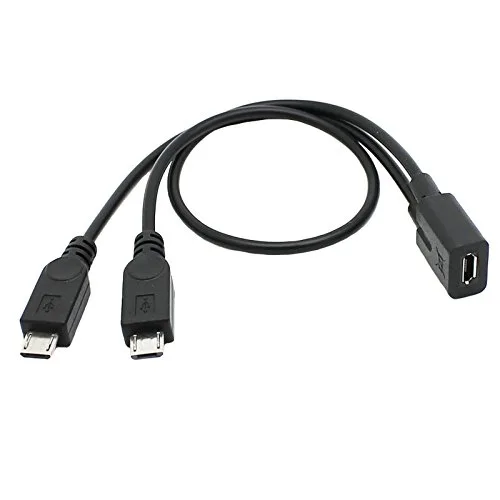 TeKit TeKit Micro USB Female to 2 Male Y Splitter Cable 20.5 cm AWG 32 Black — product photo