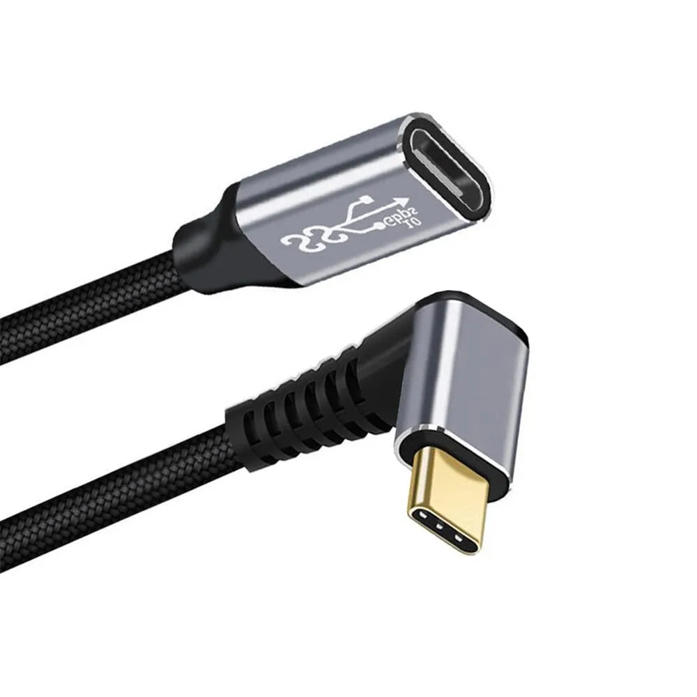 Fervit Fervit USB 3.1 Type C Male Angled to Female Extension Cable 10Gbps 100W 20CM — product photo