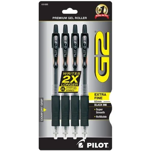 Pilot Pen Pilot Pen 31055 Gel Marker Retractable Refillable Extra-Fine 4 Pack Black — product photo