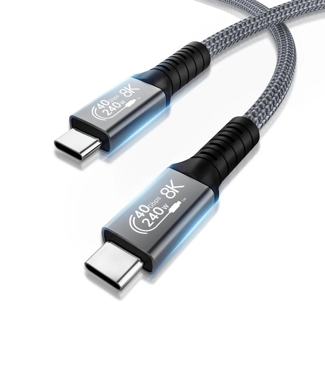 Jansicotek Jansicotek USB4 cable 40Gbps 240W 8K@60Hz grey 4ft — product photo