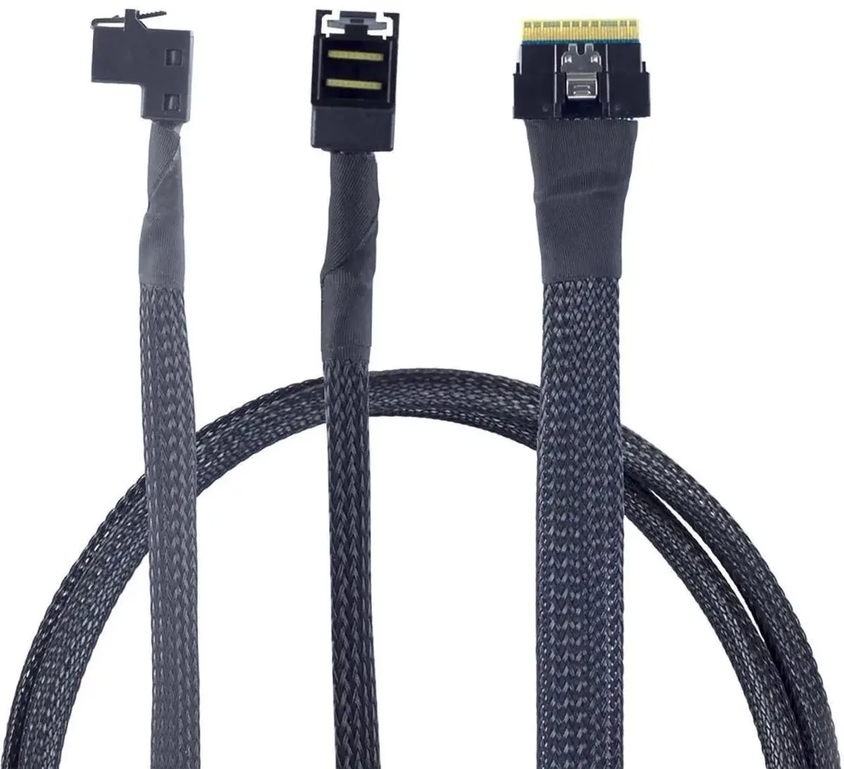 SMUGDESK SMUGDESK SFF8654 8i PCIe 4.0 to Dual SFF8643 SAS Cable .8m — product photo