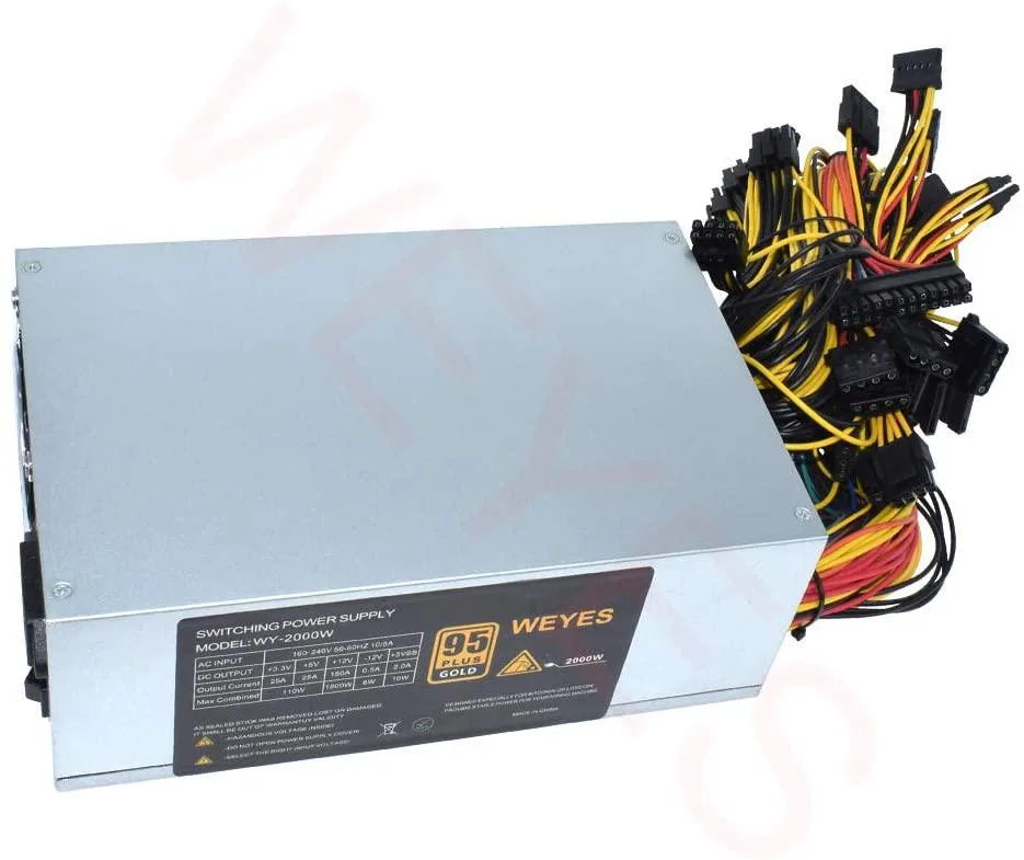 myVolts myVolts 2000W ATX Dual Fan Miner Power Supply 8 GPU 12V 150A — product photo