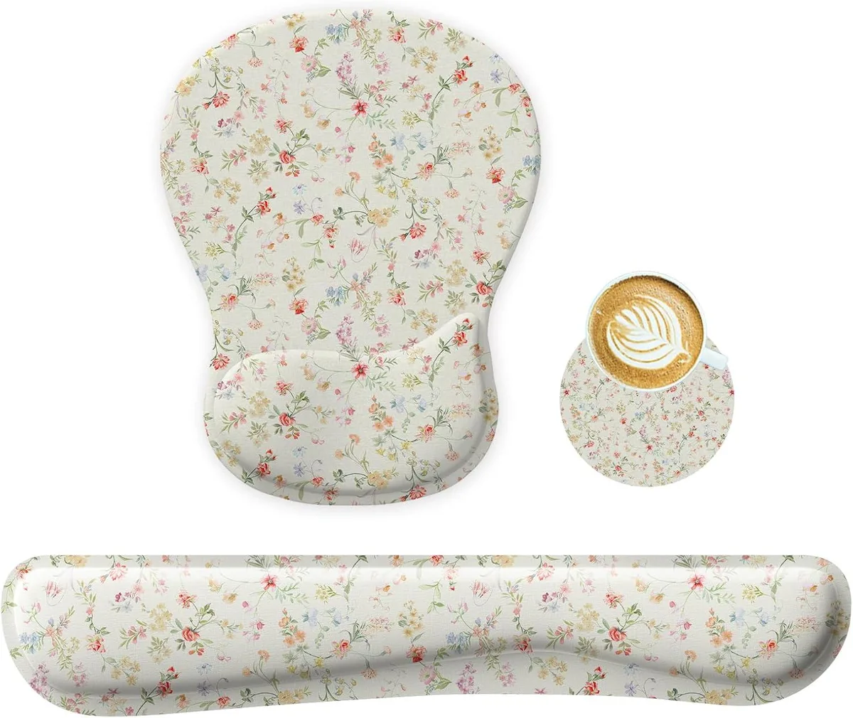 Emerson Emerson Wrist Rest Set Flowers KM-39 mouse pad — product photo