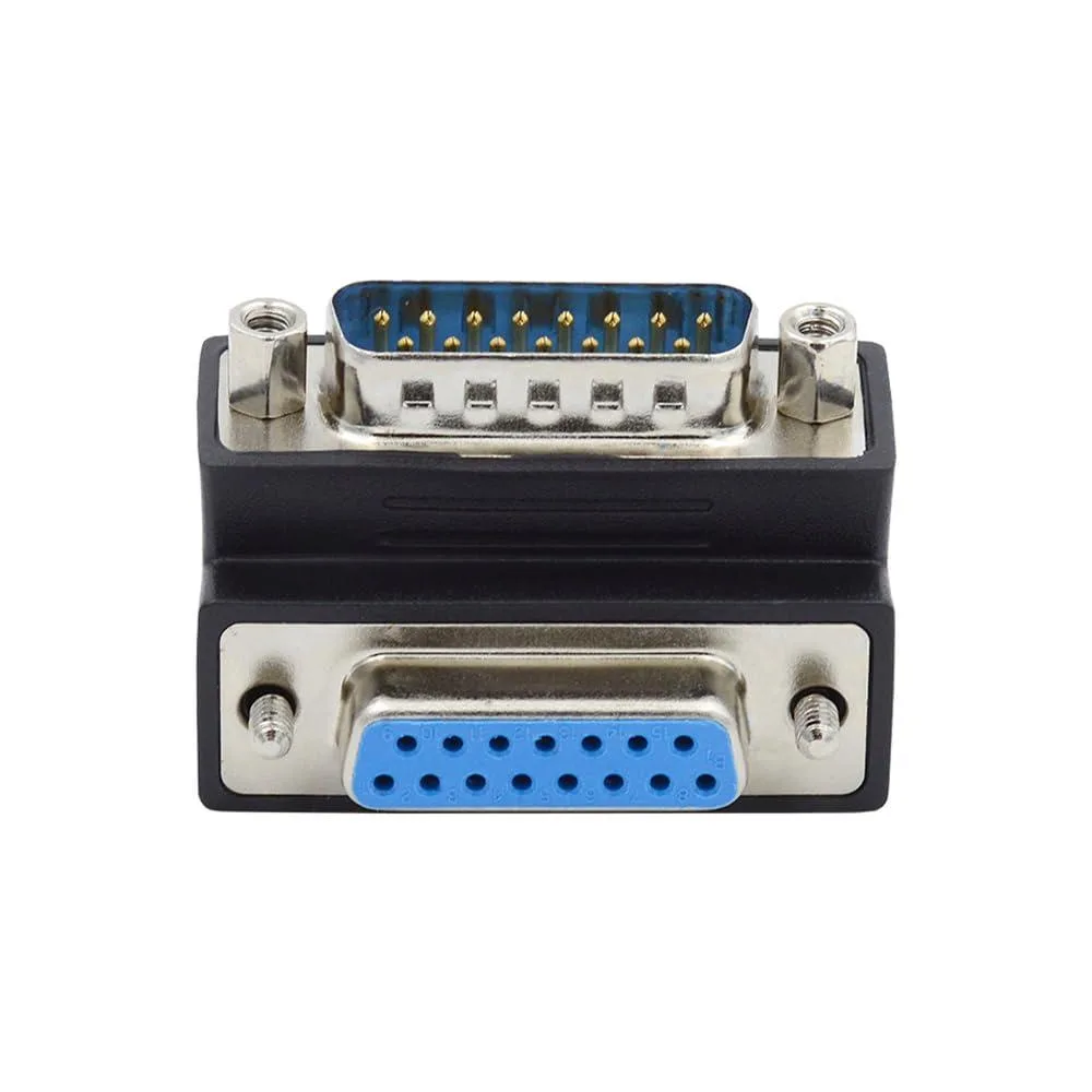 LORDWORLD LORDWORLD DB15 Serial Adapter 15-pin RS232 Male-Female 90° Down Angled — product photo