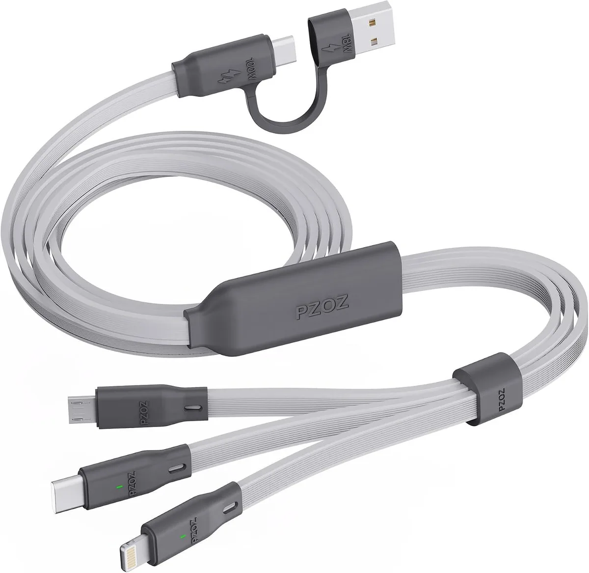 Mobee Mobee 3-in-1 Charging Cable 100W USB-C Lightning MicroUSB — product photo