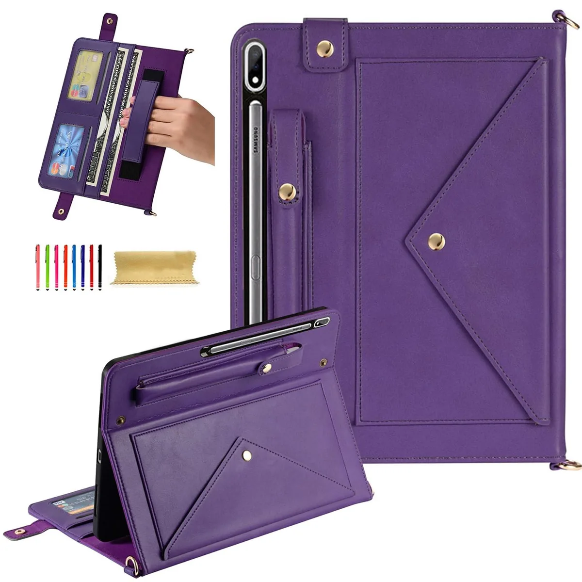 Dteck Dteck PU Leather Case for Galaxy Tab 12.4 inch Purple 2 in 1 accessory — product photo