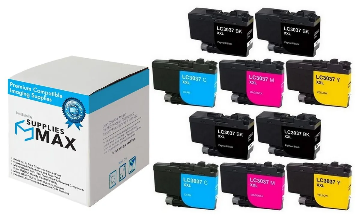 SuppliesMax SuppliesMax Brother LC-3037-4BK2CMY Inkjet Combo Pack 4BK 2C/M/Y 3000 Pages — product photo