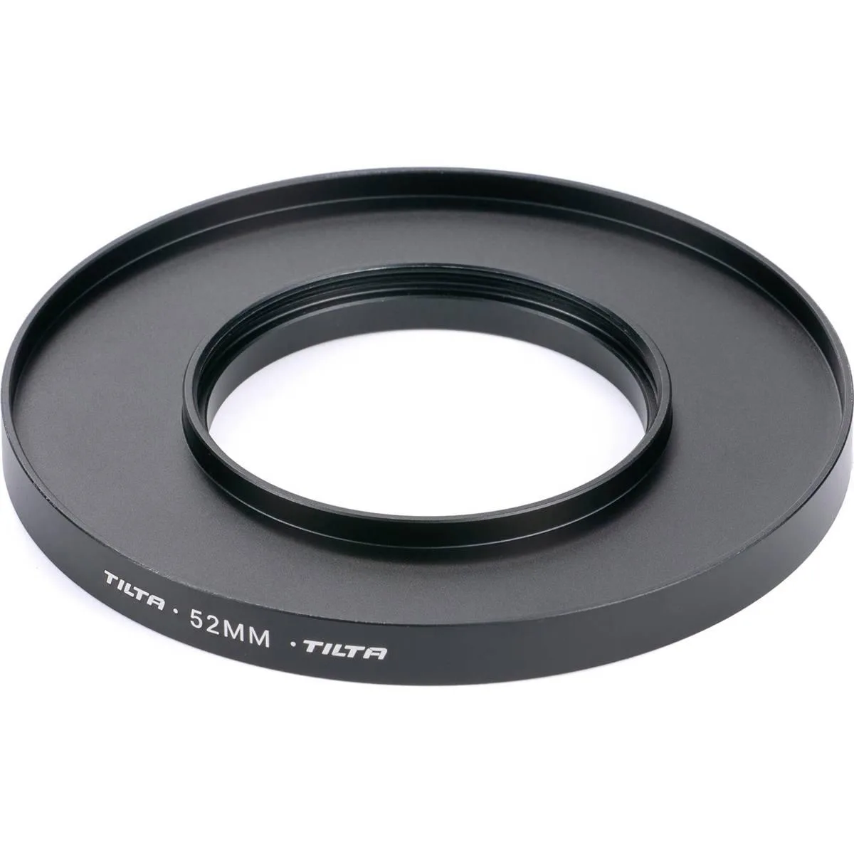 Thin aluminium adapter ring, matte black finish, 52mm thread to 95mm matte box mount
