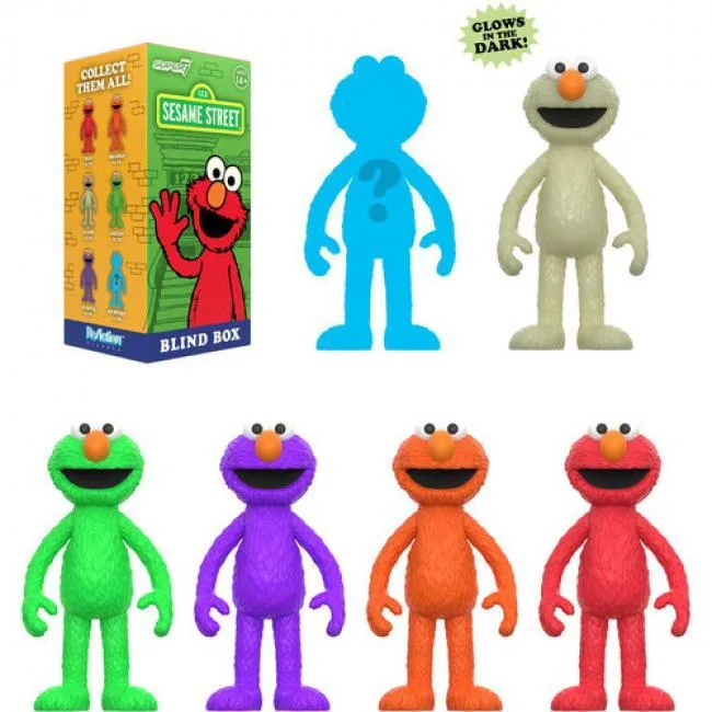 Super7 Super7 Sesame Street Reaction Blind Box Wv4 Elmo 12pc Flat action figure — product photo