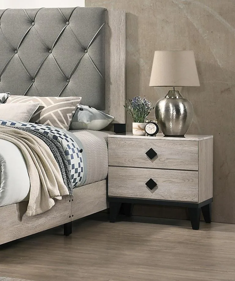 tuphen tuphen Bedroom Set Nightstand Cream 23x15x24 — product photo