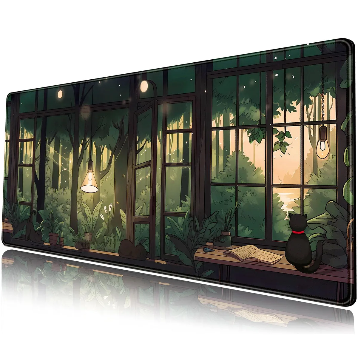 KEHIPI KEHIPI SBD 30X80 CM Green Plants Mouse Pad 31.5x11.8 in — product photo