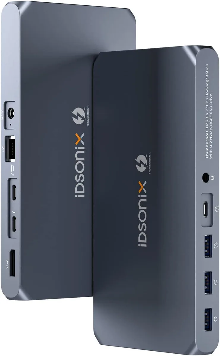 iDsonix iDsonix Thunderbolt 3 Docking Station Gray 60W 8K 40Gbps NVMe SATA — product photo