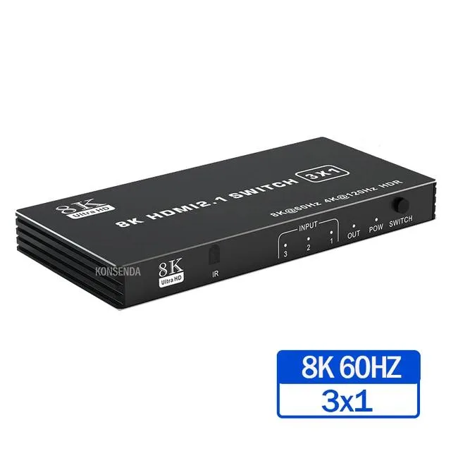 YINGHUA YINGHUA 3-in-1-out HDMI 2.1 KVM Switch 48Gbps — product photo