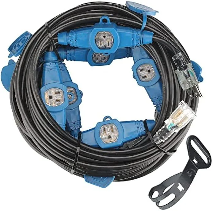 TAURKENAM TAURKENAM 50 Feet Extension Cord 7 Outlets 16 AWG power adapter — product photo