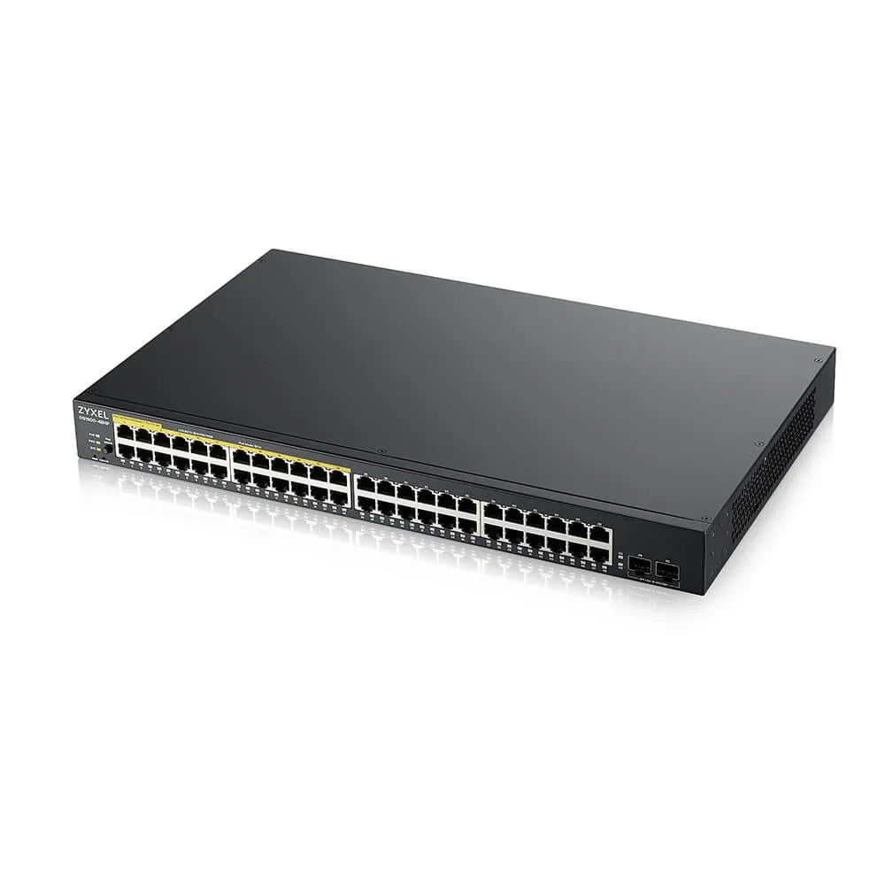 ZyXEL ZyXEL GS1900-48HPV2 48-port 24×PoE+ 170W 2×SFP network switch — product photo