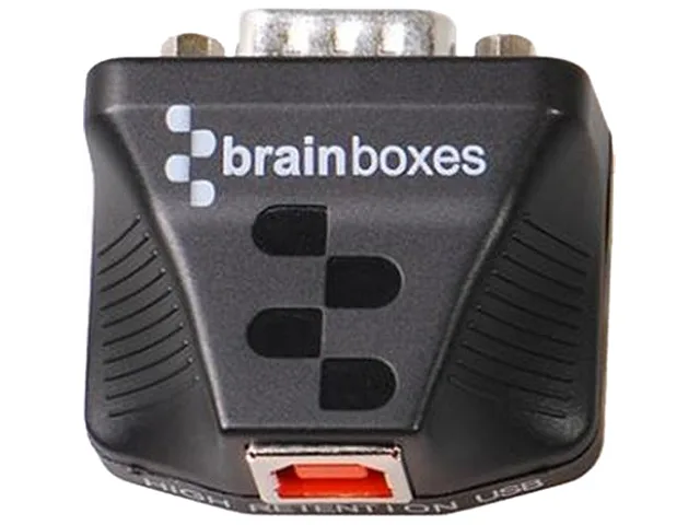 Compact USB to serial adapter with DB-9 male and USB Type-B connectors, 0.5m cable