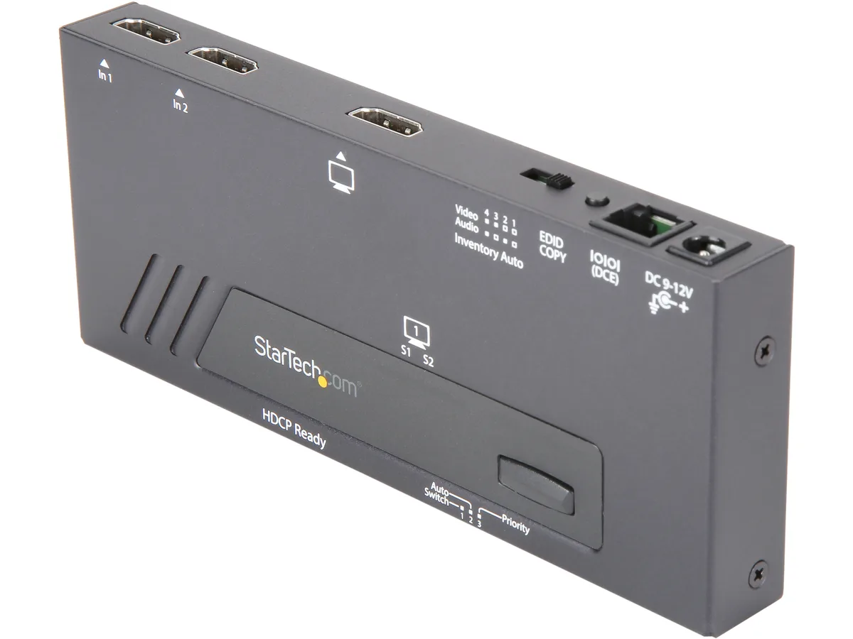 STARTECH STARTECH VS221HD4KA 2-Port HDMI Automatic Video Switch 4K 30 Hz audio video converter — product photo