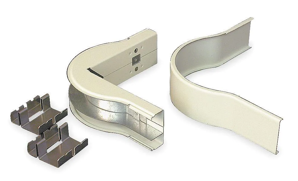 Ivory steel two-channel external elbow fitting with couplings