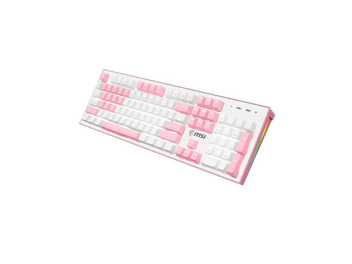 MSI MSI GK50Z PIXEL White Gaming Keyboard Red Switch PBT 104 Keys — product photo