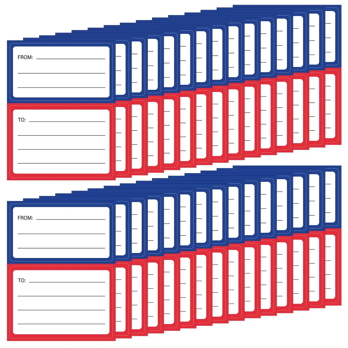 Sato 5247QCSD2956 Mailing Labels 150 Count 4.5x3.5Inch Red/Blue — product photo