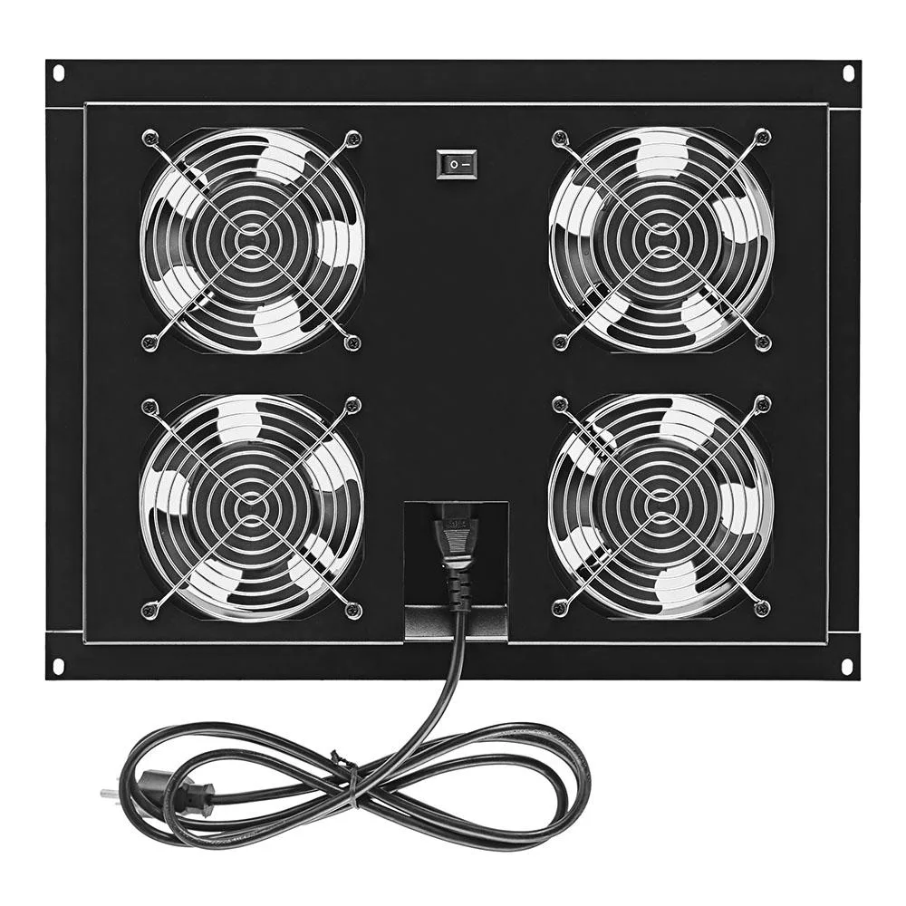 NavePoint NavePoint 42U Top Mount Fan Panel 4 Fans 110V 50/60Hz 6ft Cord 43-47dB — product photo