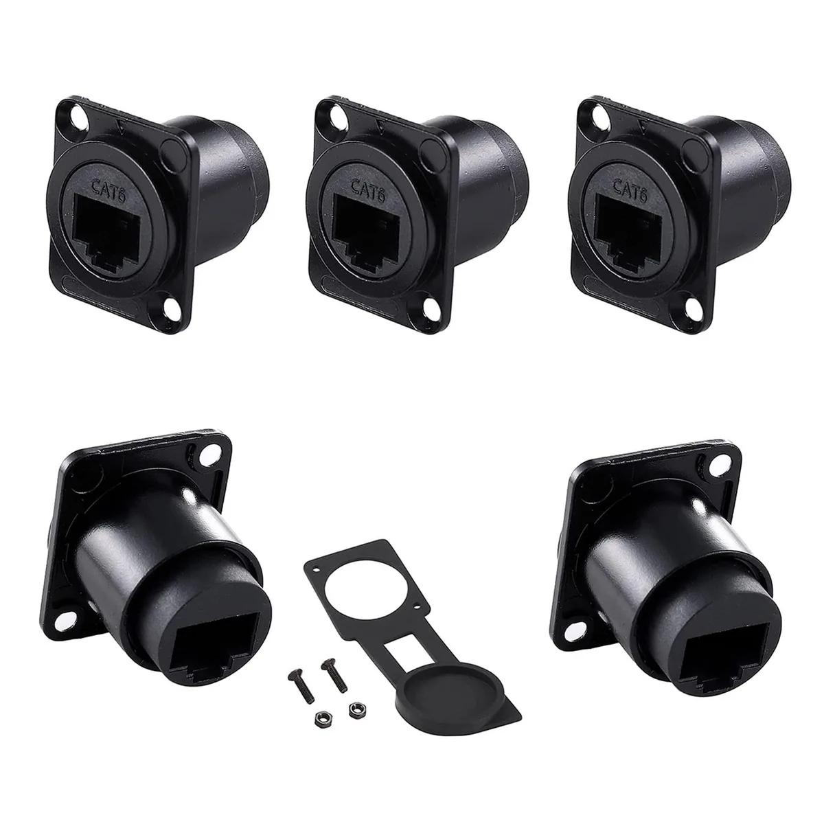 Adafruit Adafruit RJ45 D-Type Panel Mount Coupler Female to Female CAT6 CAT5E CAT5 45 — product photo