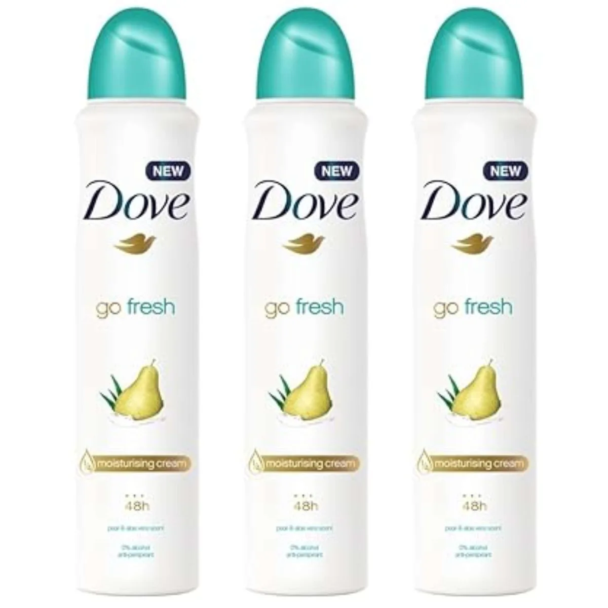 Dove Dove 52126859854142 Go Fresh Antiperspirant Spray Pear Aloe 150 ml 3-Pack skin care — product photo