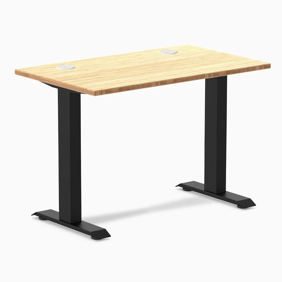 Desky Desky Zero Mini Bamboo Office Desk 40 x 24 in Bamboo Matte Black with Grommets — product photo
