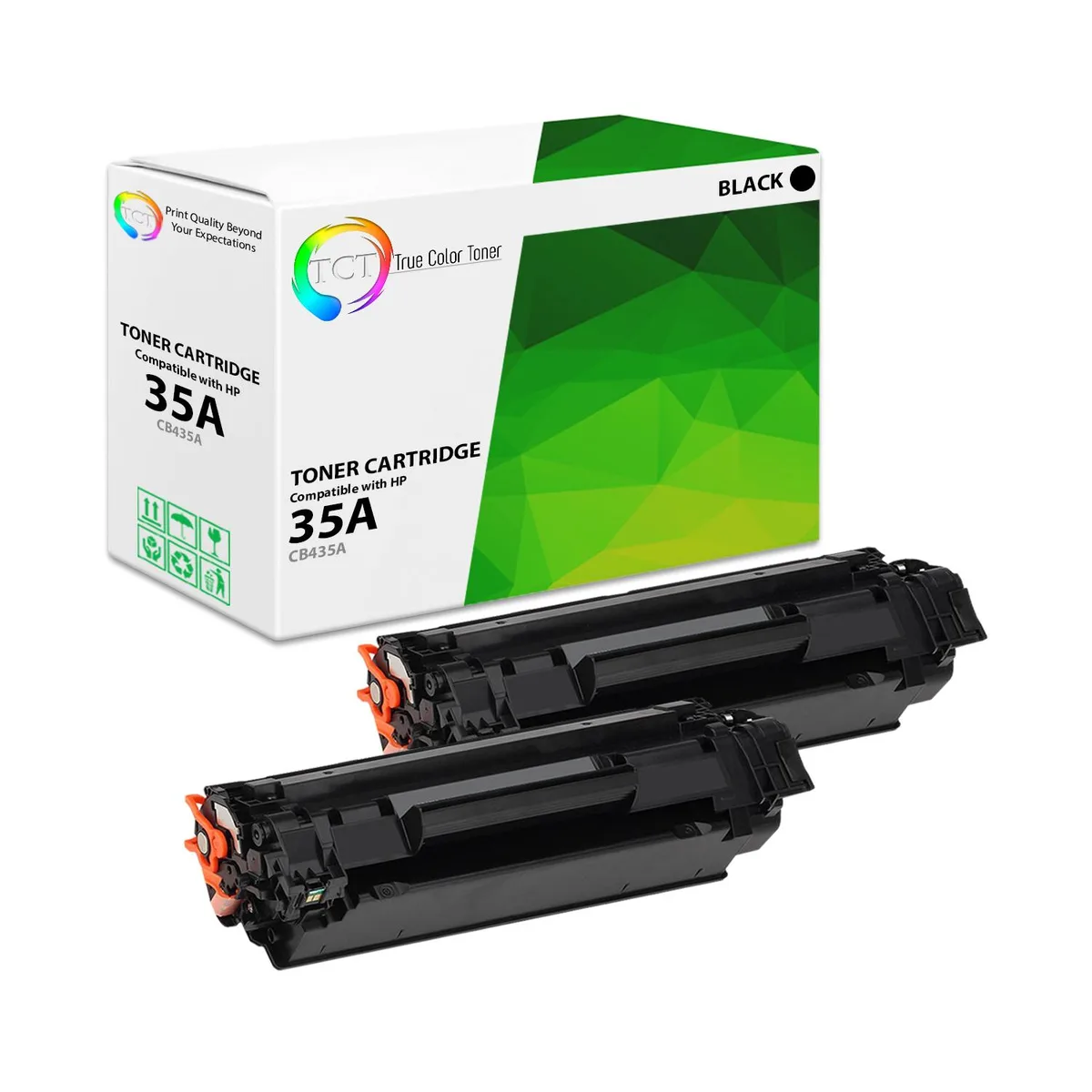 True Color Toner True Color Toner 35A CB435A Black Toner Cartridge 2 Pack 1500 Pages — product photo
