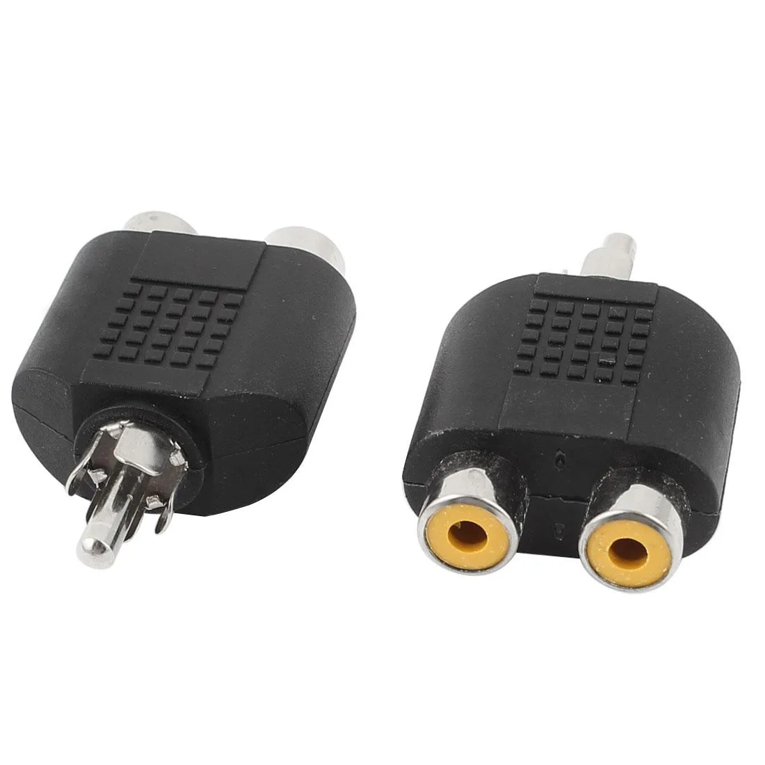 Unique-Bargains Unique-Bargains 2 x RCA Male to Double RCA Female Adapters Black live sound amplifier — product photo