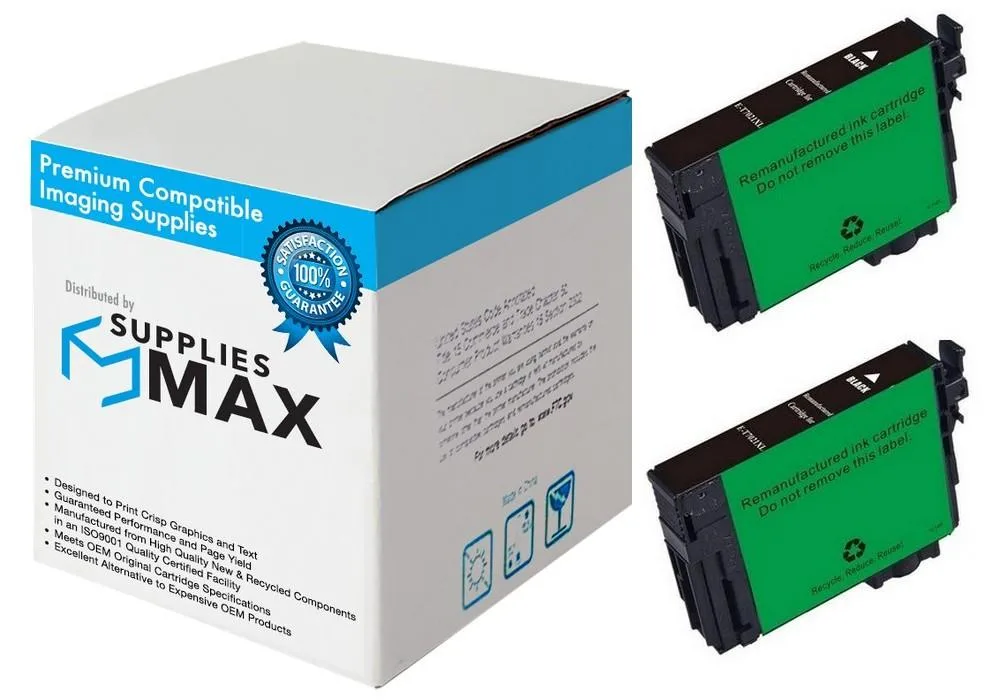 SuppliesMax SuppliesMax Epson T702XL120-D2 Black High Yield Inkjet 2 Pack 1100 Pages — product photo
